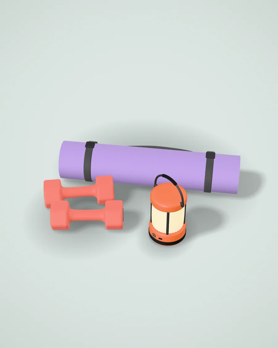 A selection of sports and fitness gear